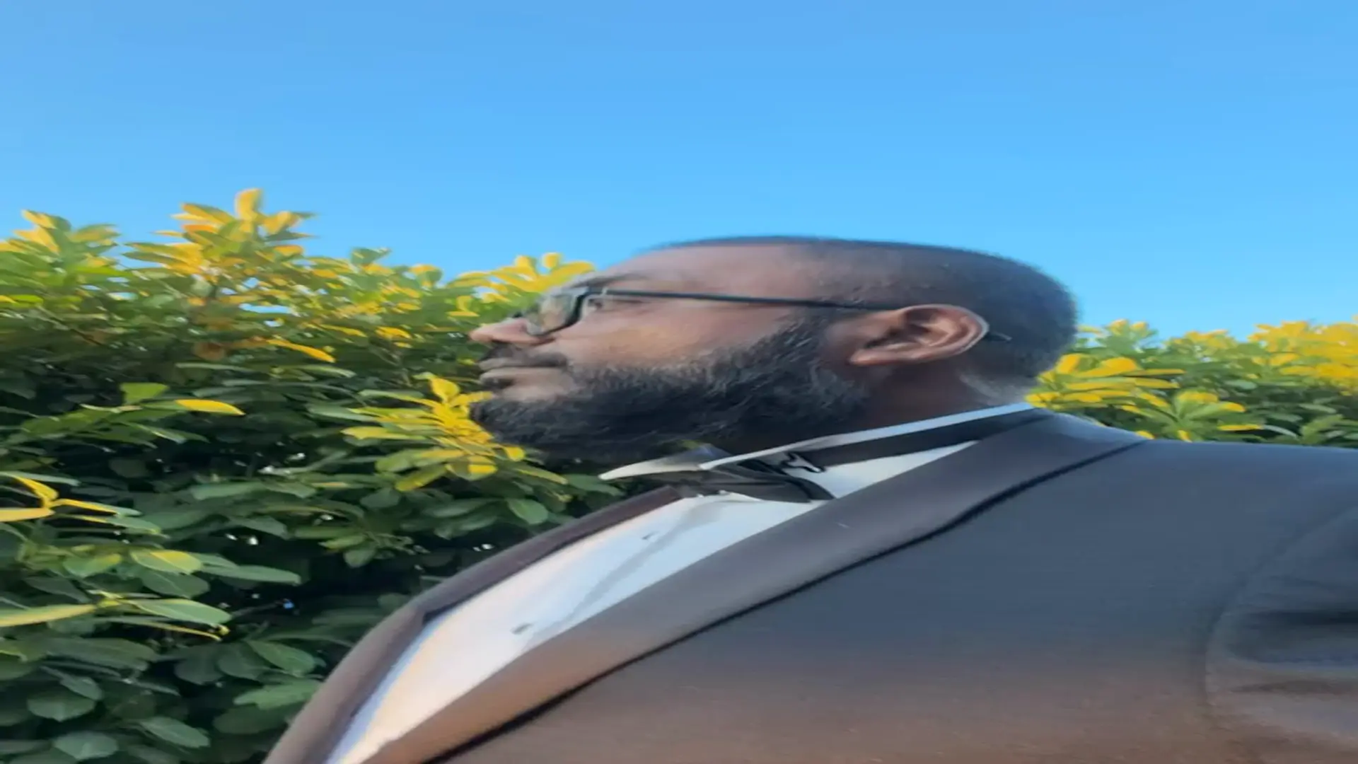Opening frame of the formal portrait in golden light